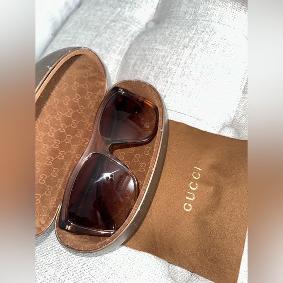 VINTAGE GUCCI Designer Sunglasses Brown Square GG 3179 OTOS8 19466 - Picture 3 of 16